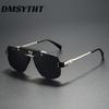 Non-polarized Square Rimless Sunglasses Women Fashion Clear Ocean Gradient Lens Shades Retro Rivets Men Sun Glasses