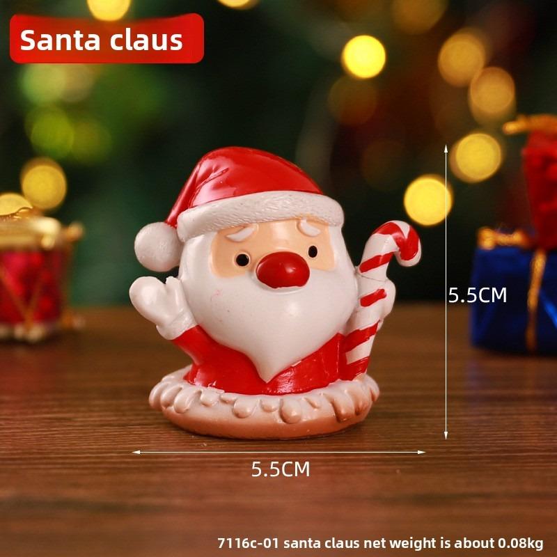Creative Christmas Family Resin Decorative Piece - Cartoon Dolls for Children's Room Desktop Christmas Santa Christmas Decoration Item