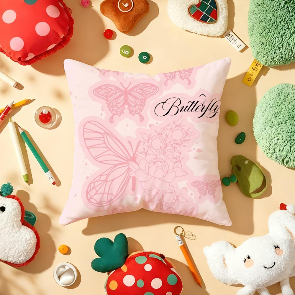 Camellia High-End Printing Cushion Cover Plush Fabric Soft Double-Sided Printed Sofa Warm Winter Home Gift Pillow Cover