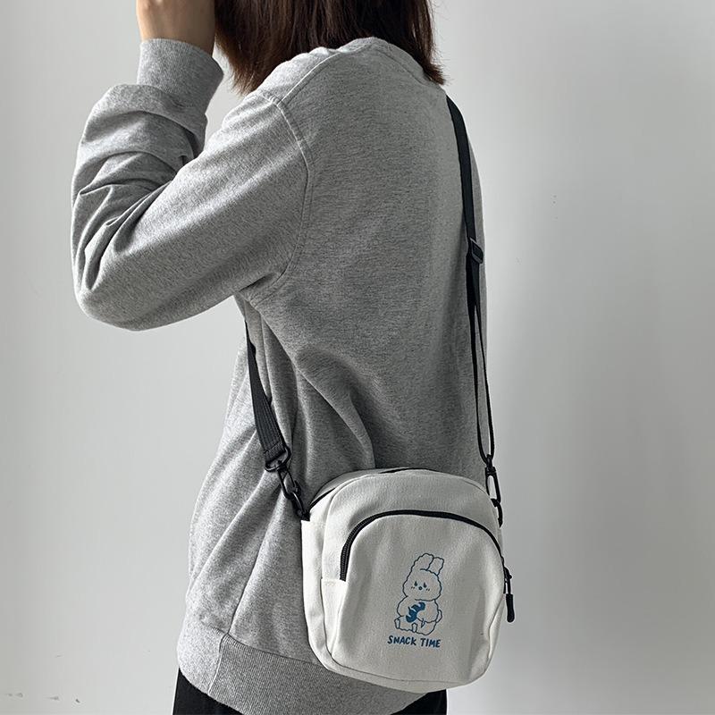 Cute Small Bag Female 2025 New Crossbody Bag Hundred with Cartoon Canvas Bag