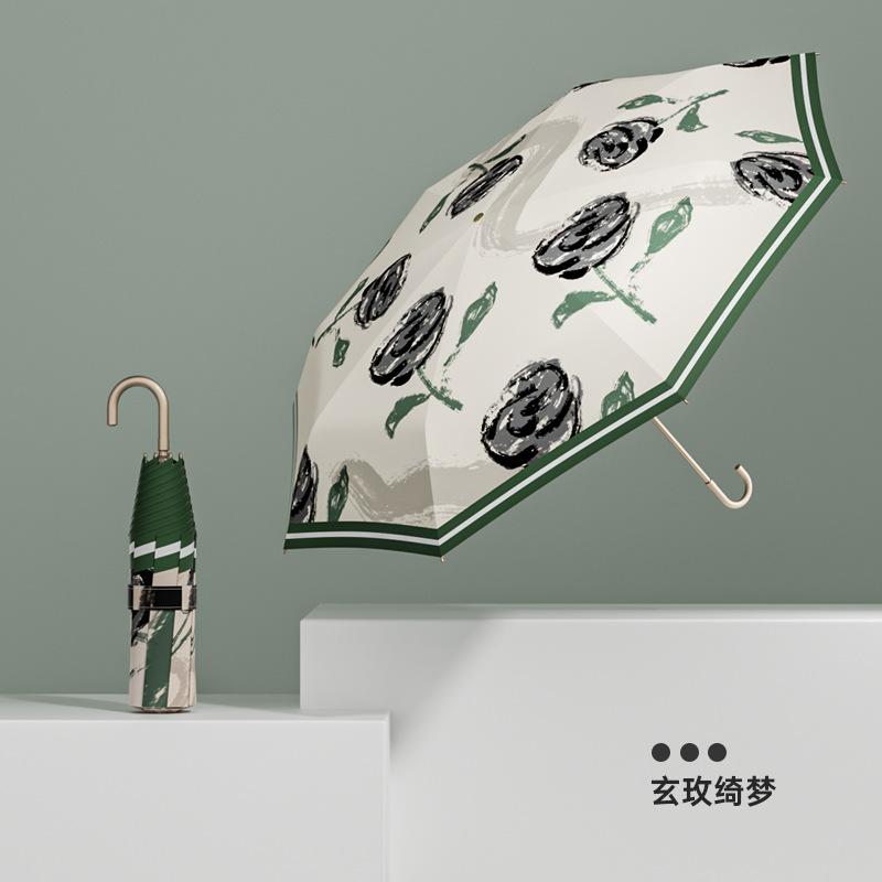 

Французский золотой зонт-крюк, складной зонт, высококлассный зонт от солнца, зонт с защитой от УФ-лучей, зонт двойного назначения