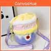 Shape Cake Cute Embroidered Pattern Children Shoulder Bag Drawstring Design