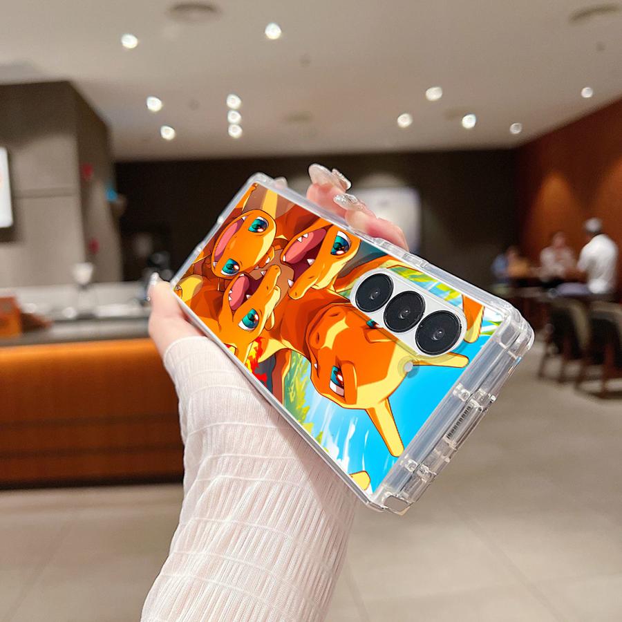 Hot Comic Pokemon Art Transparent Soft Phone Cover Case for Samsung Galaxy ZFold6 ZFold4 Z Fold 7 6 5 4 3 ZFold5 ZFold3 ZFold7