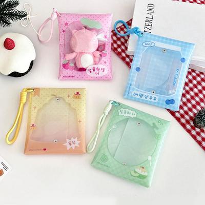 Pain Bag Outdoor 10cm Doll Bag Doll Protective Cover Cute PVC Waterproof Dustproof Storage Bag Strawberry Milk Doll Pouchs