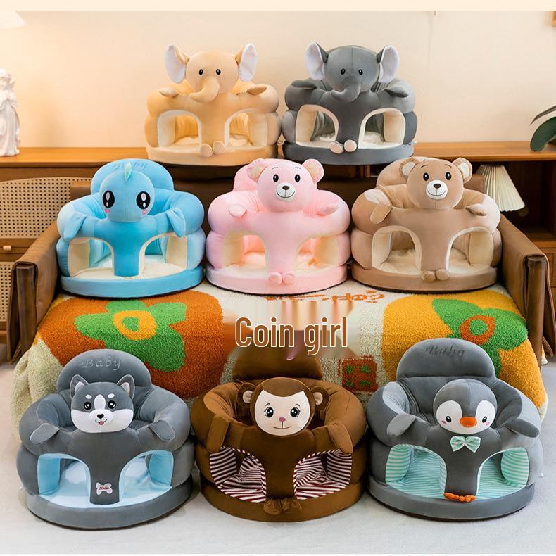 Plush Cartoon Infant Sofa: Anti-Fall Learning Seat for Toddlers