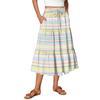 Ladies' Striped Printed Casual Elastic Waist Drawstring Skirt