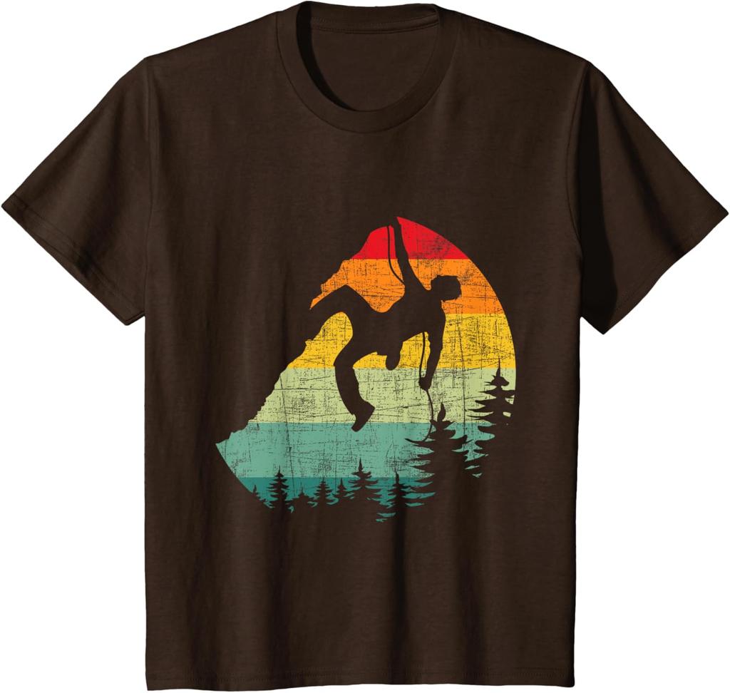 Retro Vintage Mountain Climber Rock Climbing Bouldering TShirt