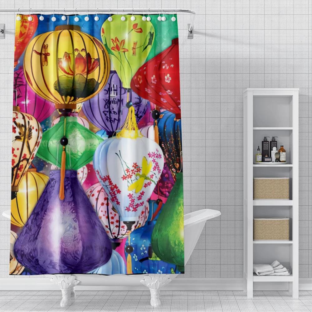 Cortinas de Ducha para el Hogar para Baño Paisaje Animales Tejido Impermeable Cortinas de Baño Cortina de Ducha Moderna 180X200 240X200