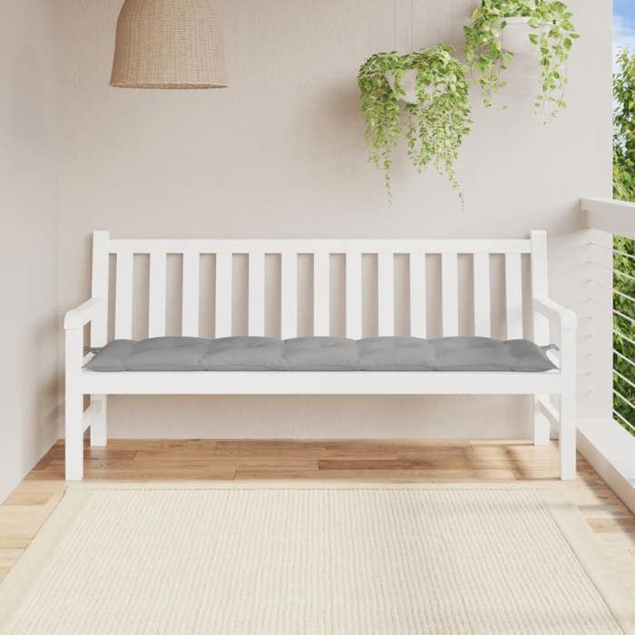 VidaXL Coussin de banc de jardin gris 180x50x7 cm tissu oxford 314969