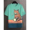 3D T-shirt Men's Cat Printed Comfortable Short Sleeved Comfortable Versatile T-shirts Fashionable