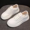 Fashion Fashionable White Sneakers 2025 New Autumn Women's Casual Shoes Breathable Lace Up Tennis Sneakers Women Flat Shoes White Flats