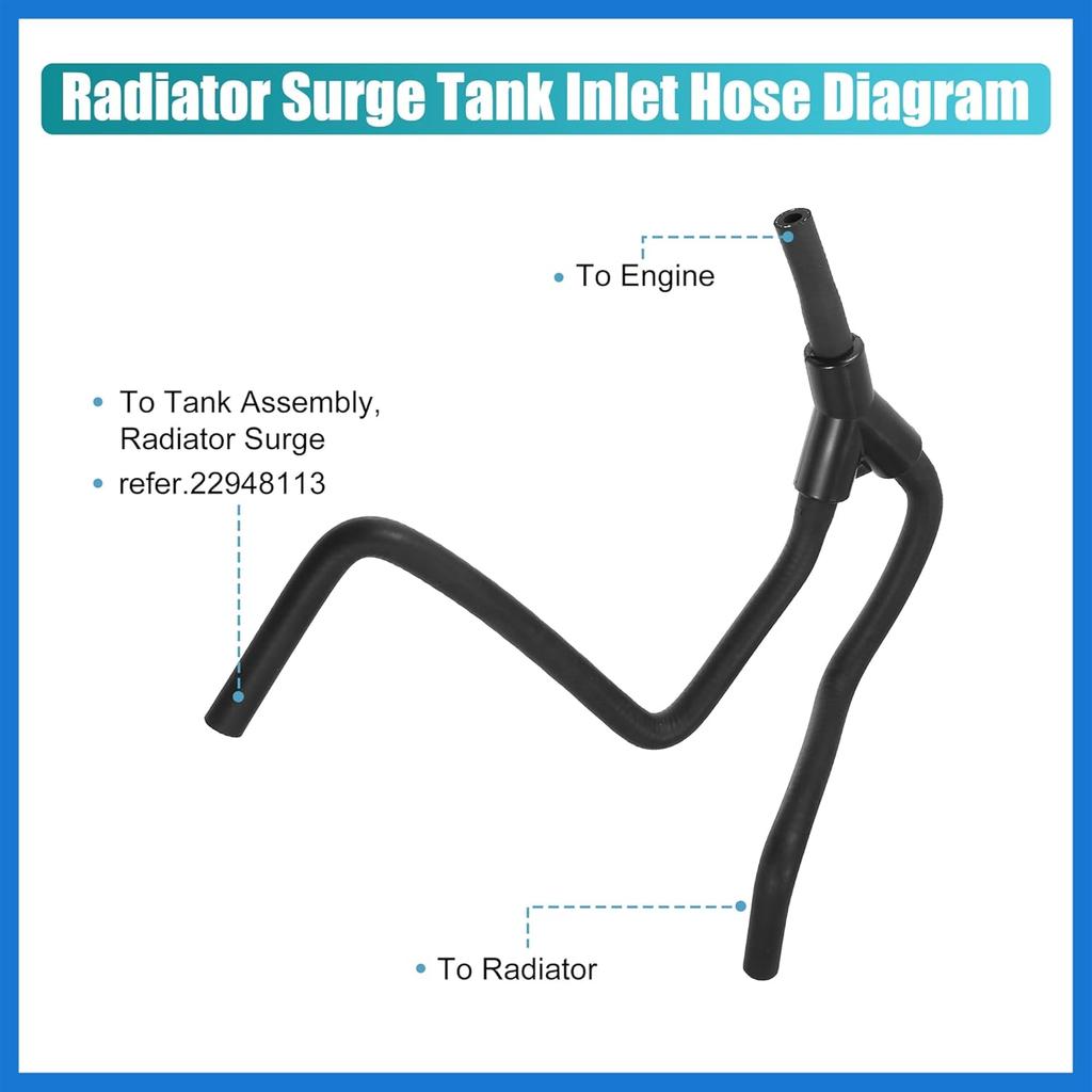 Upper Radiator Tank Inlet Hose Reservoir Hose 22908202 for Cadillac ATS CTS for Chevrolet Camaro 4 Cyl 2.0L 13-18 Engine Coolant Overflow Hose