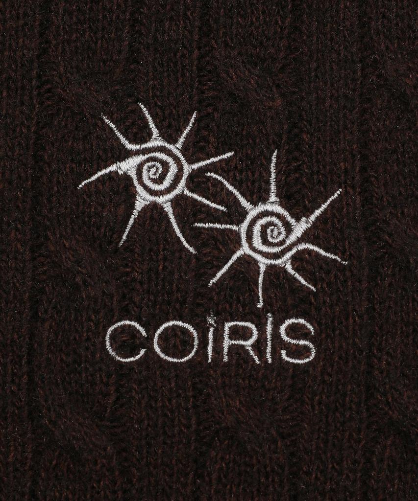 Koiliseu Celine Small Logo Short Sleeve Cable Knit (2 Colors)