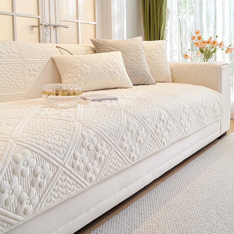 1pc Solid Color Sofa Towel Non-slip Anti-cat Scratches Sofa Mat Cover Four Season Universal Couch Cushion Cover for Living Room