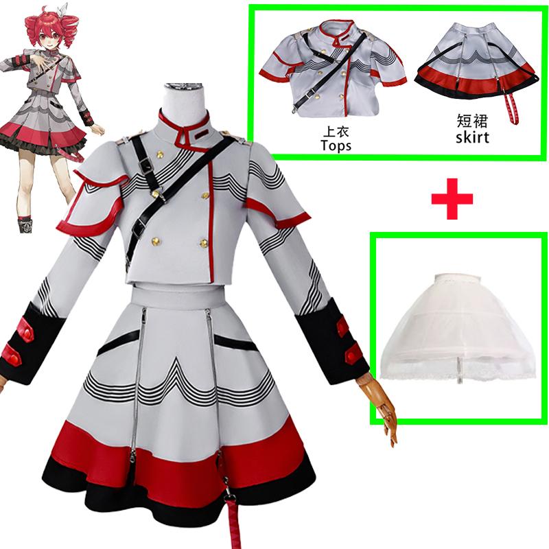 Jeu Chanteuse Virtuelle Kasane Teto Costume de Cosplay Vtuber Kasane Teto Uniforme Rose Perruque Rouge Ensemble Complet Fête Masquée Carnaval Costumes