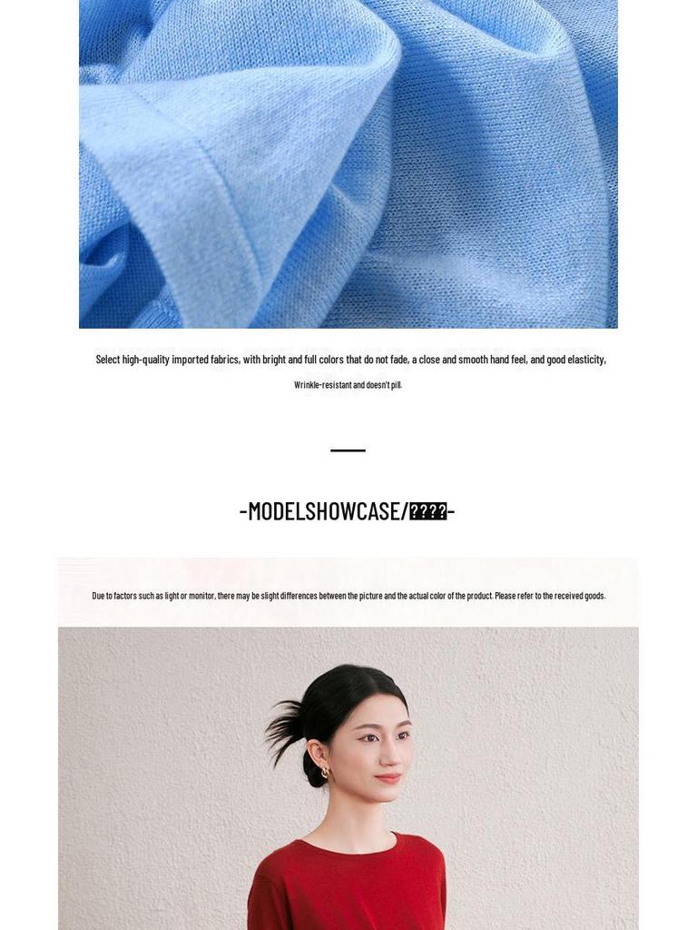 Autumn/Winter Slimming Round Neck Wool Knitwear Top