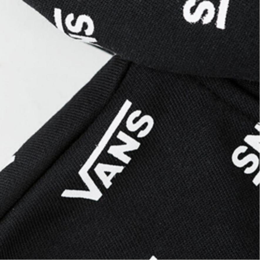 Vans Logo Print Fleece-Lined Hoodie Men Hoodie Black VN0A3QRXRS1