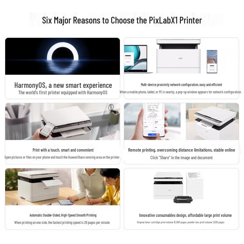 Huawei PixLab X1 Laser Multifunction Printer CN Plug (adapter Included)