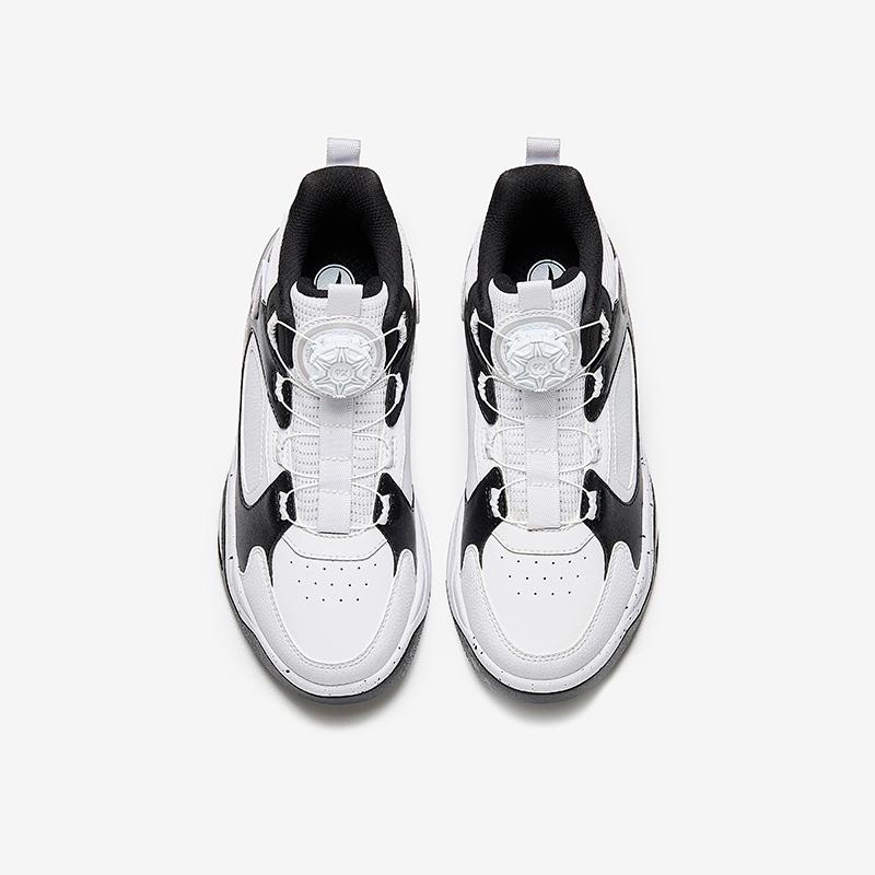Anta Kids High-Top Fashionable Comfortable Versatile Slip-Resistant Wear-Resistant Breathable Skate Shoes Men Sneakers White Black 312448032-2