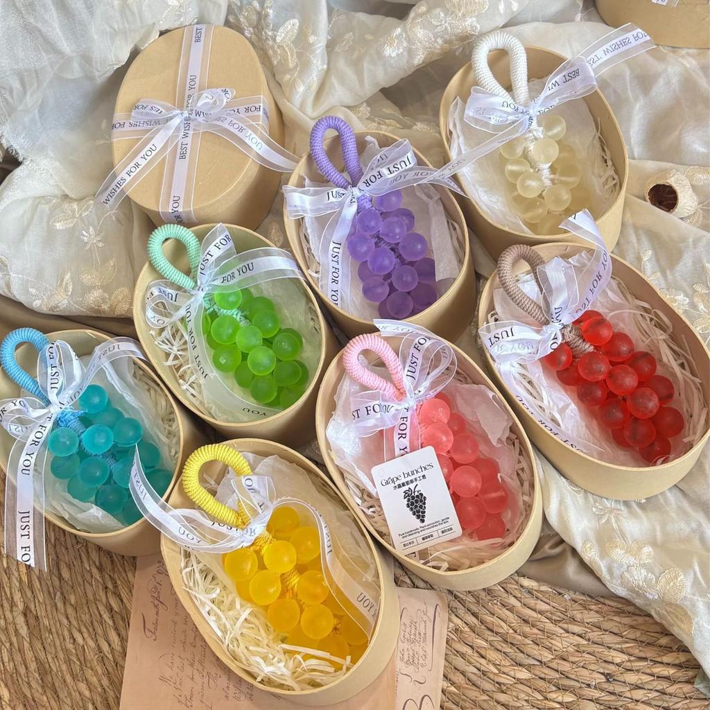 Crystal Grape Cluster Soap: Handmade, Long-Lasting Fragrance, Essential Oil Bath & Hand Wash, Aromatherapy Imitation Fruit Soap.