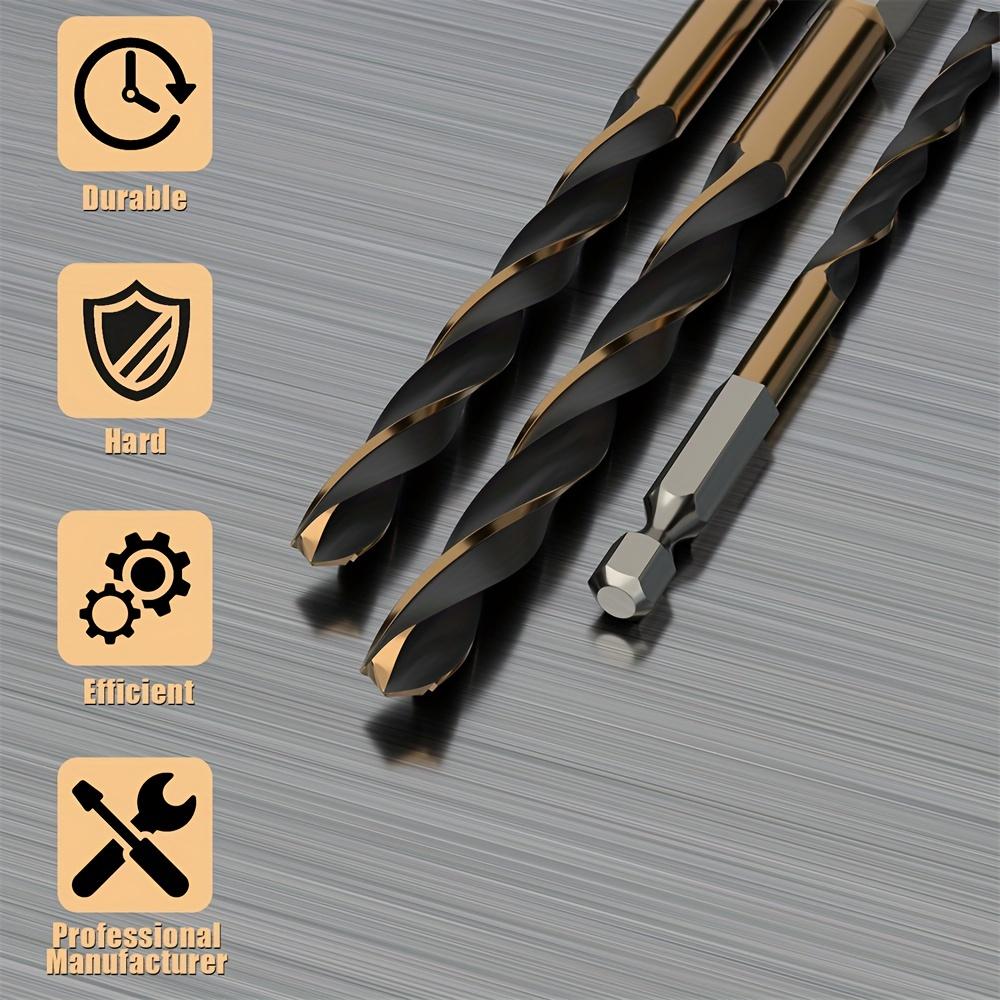 15pcs Hex Shank Drill Fried Dough Twist Drill, Electric Screwdriver Drill, Electric Screwdriver Electric Screwdriver Drill 1.5-6