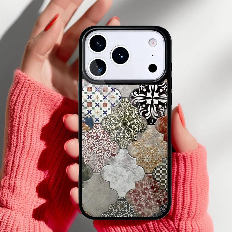 Moroccan Tiles Pattern soft Phone Case for iPhone 17 Air 16e 15 14 13 Pro Max Back Cover for 12 11 Pro Coque
