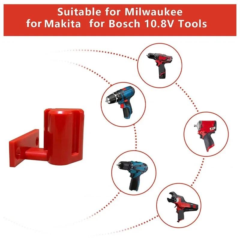 Wall-Mounted Battery Holder Tool Holder With Screws For Makita/Milwaukee/Bosch 10.8V 12V Battery and Tool Storage Rack