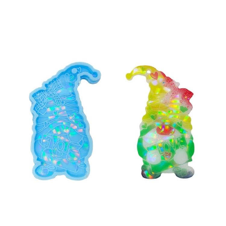 Holographic Resin Molds Christmas Gnome Silicone Molds Resin Pendant Molds