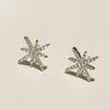 Elegant Starlight Zirconia Stud Earrings: 925 Sterling Silver Gold Accessories