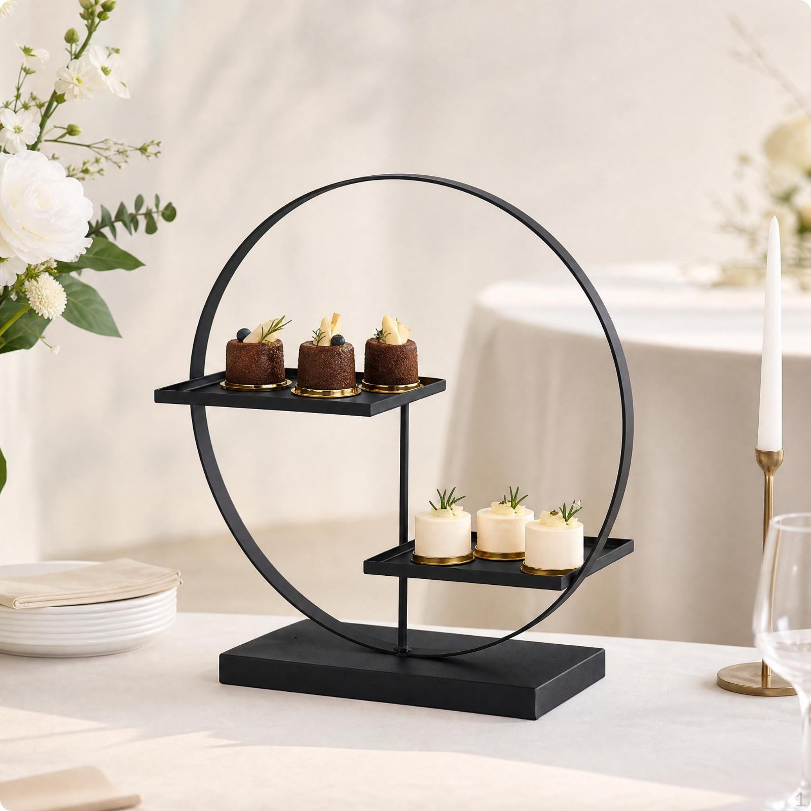 Black Iron Dessert Display Stand Tiered