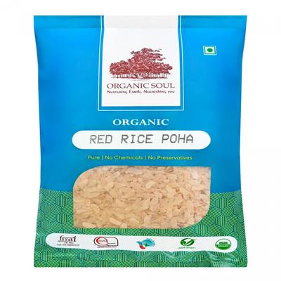 Bio Cereálie z červené rýže (500 g), Organická červená rýže Poha, organická duše