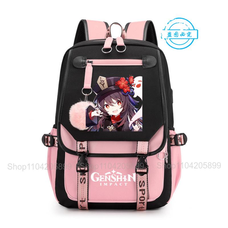 Genshin Impact Rugzak Anime Mochila Grote Capaciteit Schooltas Student Rucksack Meisjes Jongens Casual Schooltas Kawaii Cadeau 16 inches