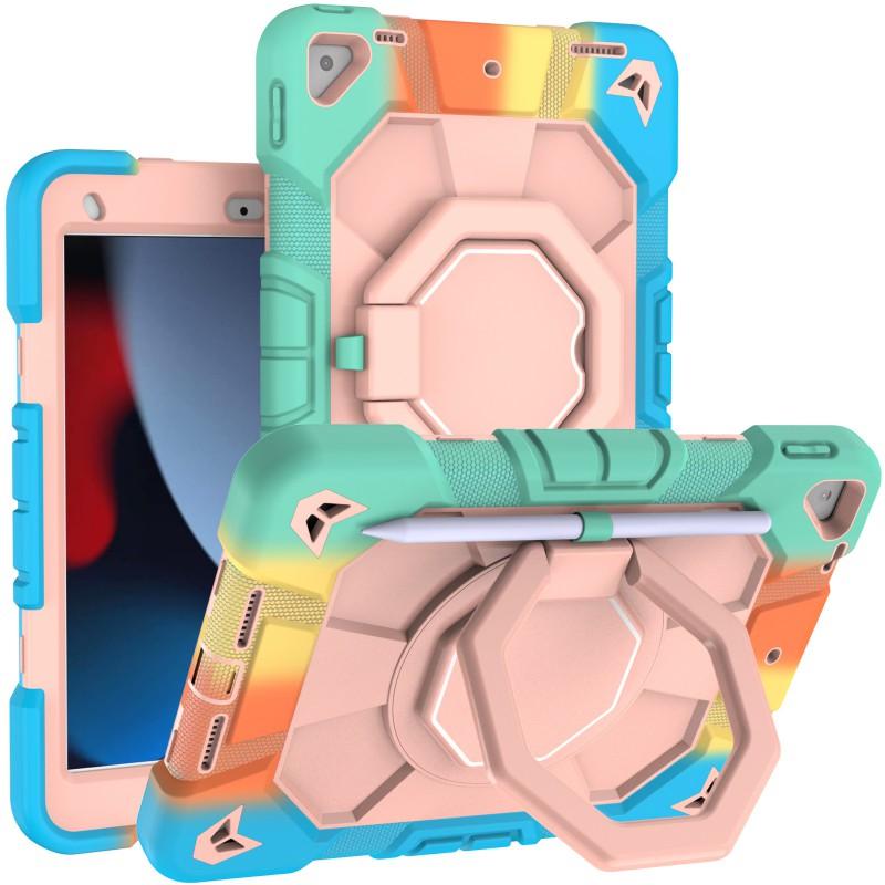 3in1 Shockproof Case IPad 7/8/9th Gen 10.2 Inch 360 Rotation Stand Hand Strap PCSilicone Cover
