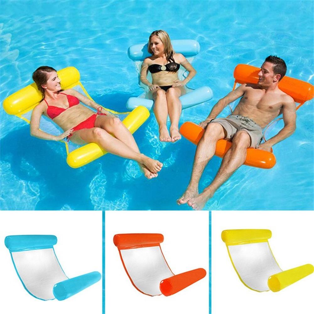 PVC Verano Inflable Plegable Fila Flotante Piscina Agua Hamaca Colchones de Aire Cama Playa Deportes Acuáticos Tumbona Silla
