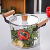 Wutuo Wood Handle Heat-Resistant Glass Soup Pot
