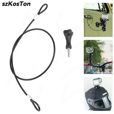 60CM Protable Safety Strap Stainless Steel Lanyard Cord Wrist String Hand for Go Pro 12 Insta360 X4 DJI Sport Camera Accessories
