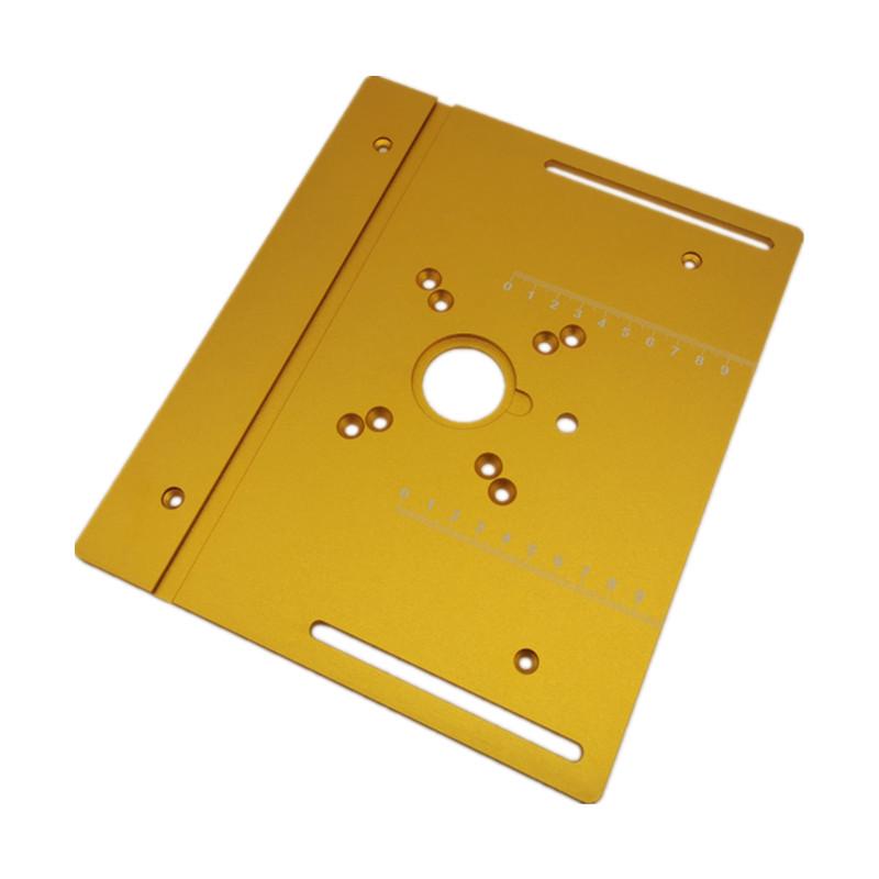 Upgraded Double-Hole Bakelite Router Tabletop Micro Table Saw with Push Ruler & Inverted Plate