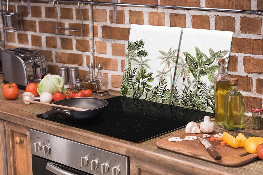 SZKLANA PŁYTA OCHRONNA NA KUCHENKĘ 75x52 LIŚCIE