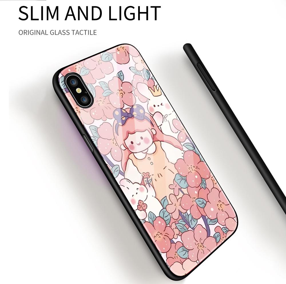 Tempered Glass Phone Case For OPPO Reno13 Reno14 Realme 11 12Pro 14 GTNeo6 C21Y C53 C75 OnePlus Nord2 NordCE3Lite Soft Edge Shockproof Smooth Shell