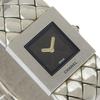 Chanel Matelasse Watches H0009 blackDial Stainless Steel Quartz Analog Display Women Used