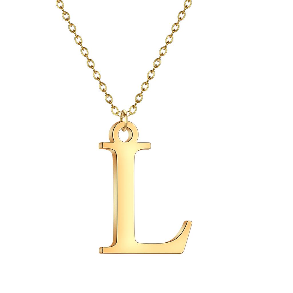 Kinitial A-Z English Alphabet Letter Pendants Necklaces For Women Metal Jewelry Simple Initial Chain Choker Collares