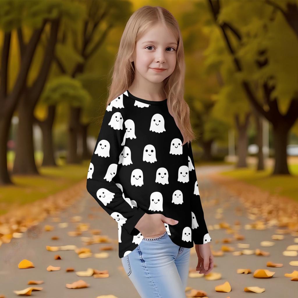 Children's Long-sleeved O-neck Top Printed Daily Casual
