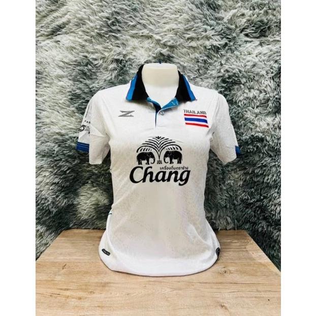 THAILAND National Football Soccer Vintage Shirt Polo Women Training JERSEY CHEER Print Quick Dry Short Sleeve Uniform Elephant Beer Flag Badge Logo