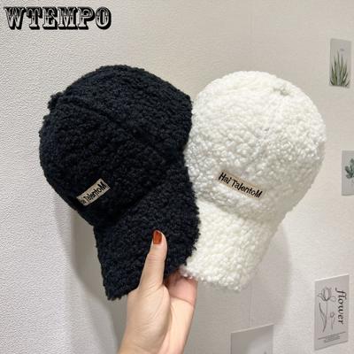 Winter Buchstaben Bestickte Plüsch Warme Baseballkappe für Damen Wintermode Paar Entenschnabelmütze