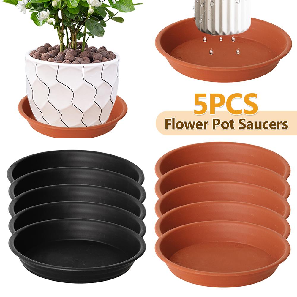 5PCS 28cm Round Drip Trays Plant Saucer Garden Durable Flower Pot Indoor Outdoor Heavy Duty Plastic Tray Saucers Home Decor
