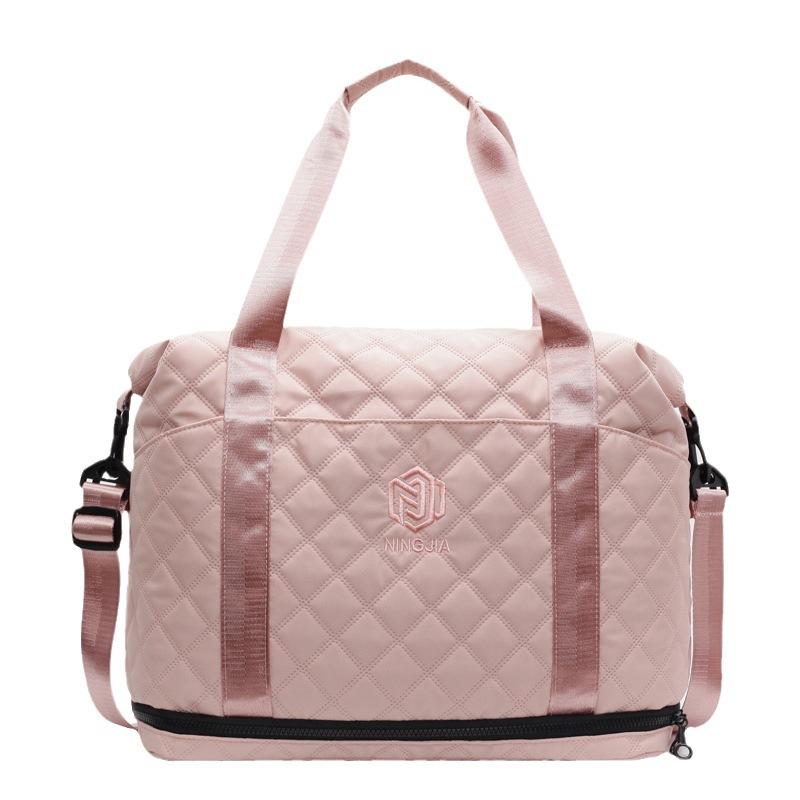 Rhombus Travel Luggage Women's Light Korean Edition Oblique Span Fitness Bag Premium Sense Large Capacity Travel Storage Bag