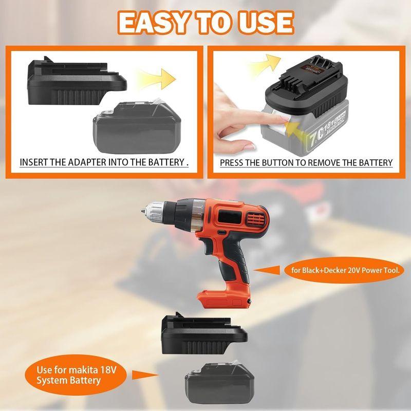 Black&Decker 20V Akülü Aletler için Pil Adaptörü Makita 18V Li-ion Pil Dönüştürücü Black&Decker 20V Matkap için Dönüştür