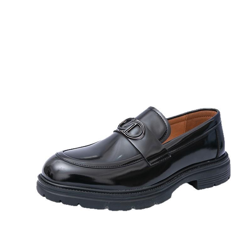 Foreign Trade Men's Leather Shoes Patent Leather Glossy Business Dress Small Leather Shoes Foreign Trade Spring and Autumn Casual Shoes Men's Office 