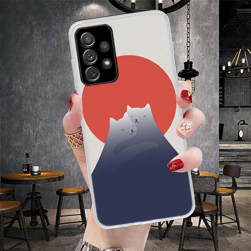 Art Cat Mount Fuji Japan Soft Phone Case For Samsung Galaxy S22 S23 S24 S25 Edge S26 Ultra S20 FE S21 Plus + Fundas Coque Galaxy