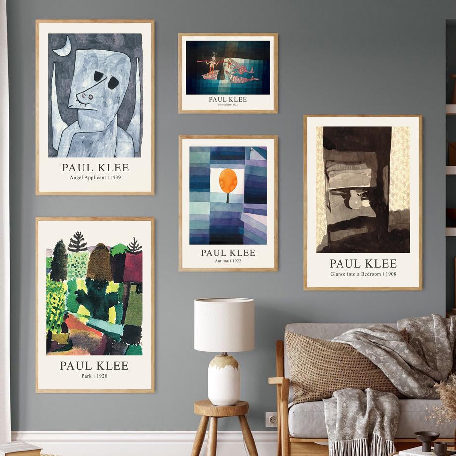 Exposición de Paul Klee, cuadro sobre lienzo para pared, carteles Vintage minimalistas modernos e impresiones de imágenes de pared para decoración para sala de estar